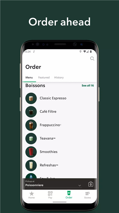 Starbucks France screenshot