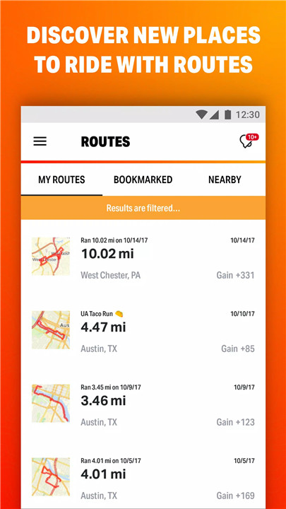 MapMyRide screenshot