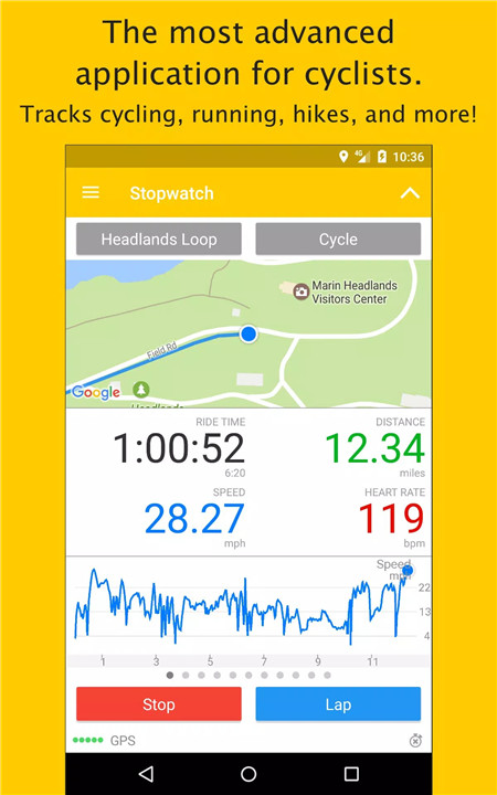 Cyclemeter screenshot