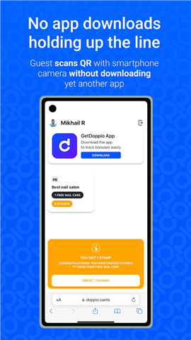 GetDoppio – Loyalty stamp app screenshot