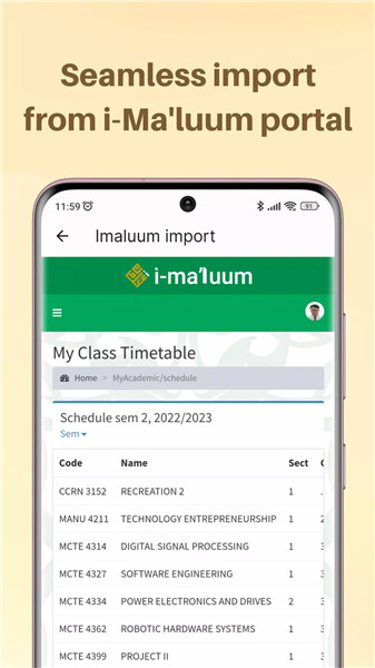 IIUM Schedule Maker screenshot