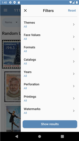 US Stamps screenshot