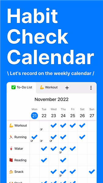 Habit Check Calendar screenshot