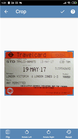 Transport Ticket Identifier screenshot