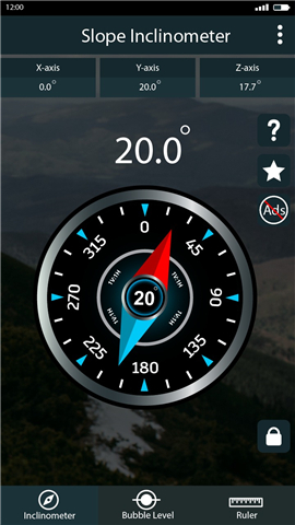 Inclinometer with Bubble Level screenshot