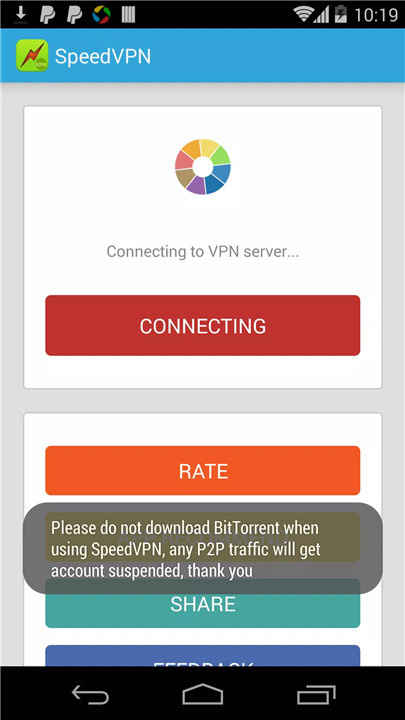 SpeedVPN screenshot