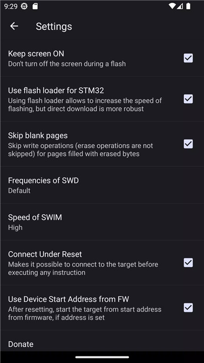 ZFlasher STM32 screenshot