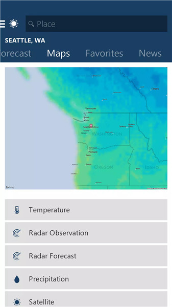 MSN Weather screenshot