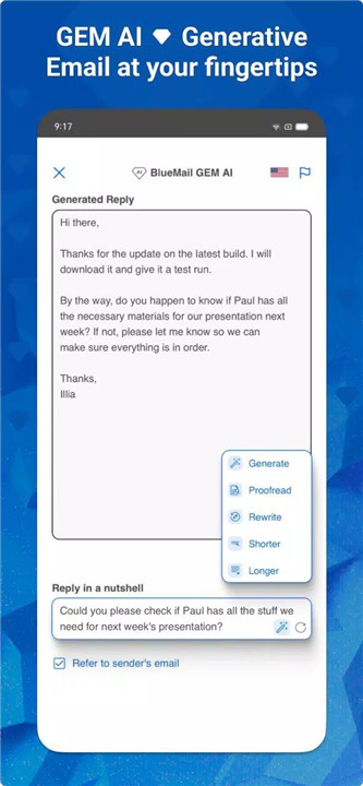 Email Blue Mail screenshot