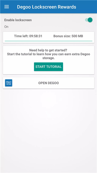 Degoo Lockscreen Rewards screenshot