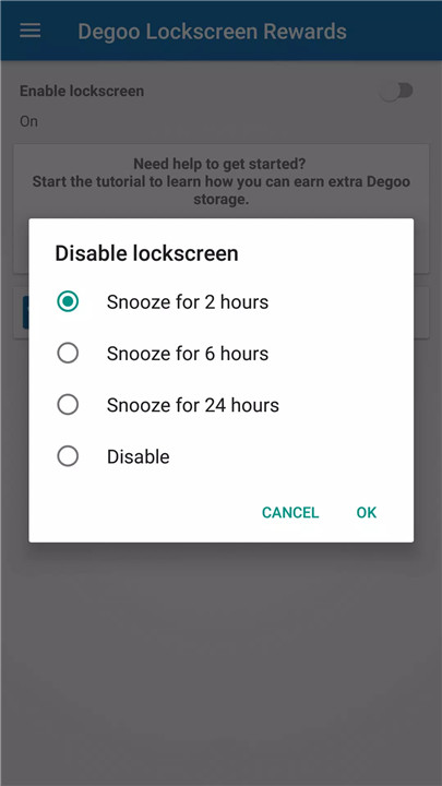 Degoo Lockscreen Rewards screenshot