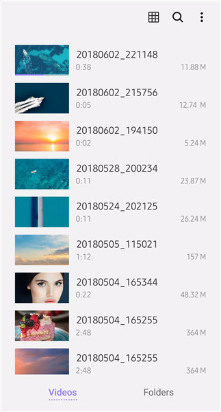 Samsung Video Library screenshot