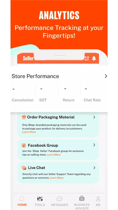 Shop Seller Center screenshot