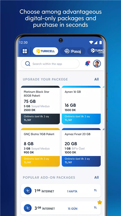 Turkcell screenshot