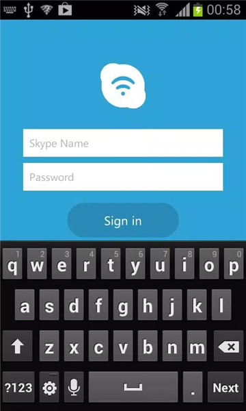 Skype WiFi screenshot