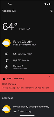 Weather + Forecast screenshot