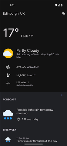 Weather + Forecast screenshot