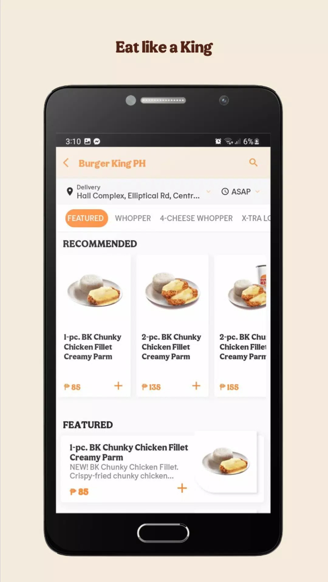 Burger King Philippines screenshot