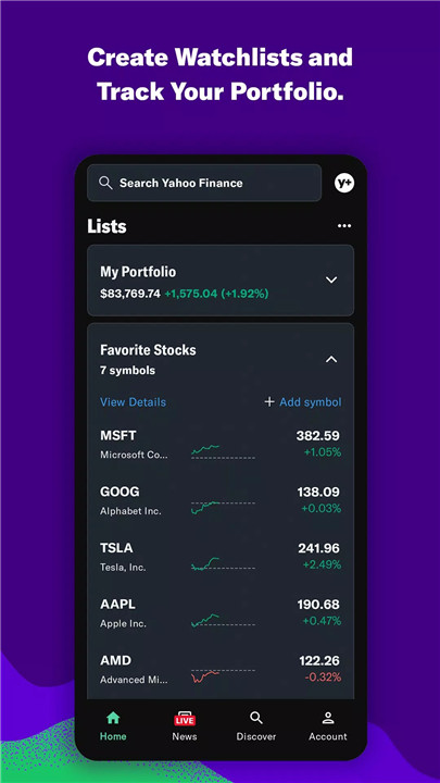 Yahoo Finance screenshot