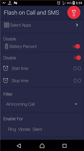 Flash on Call and SMS screenshot