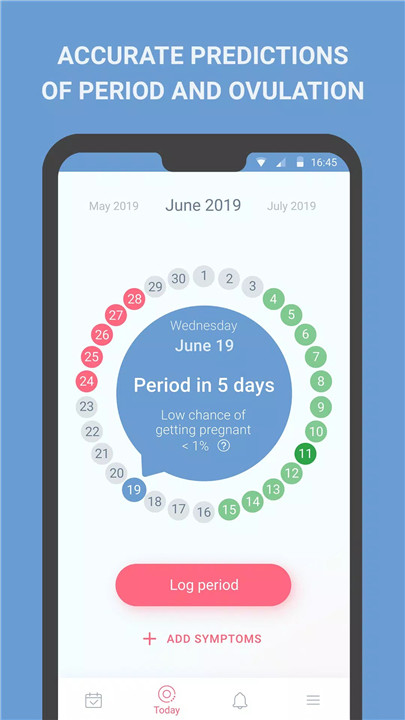 Period tracker Cycle calendar screenshot