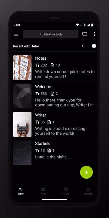 Lite Writer screenshot