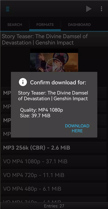 Dentex YouTube Downloader screenshot