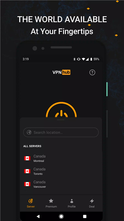 VPNhub screenshot