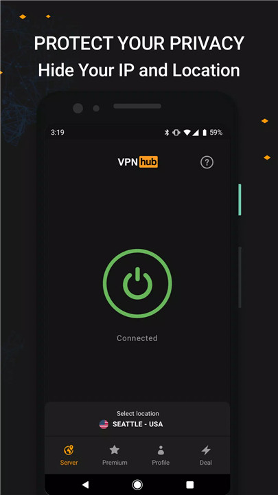 VPNhub screenshot