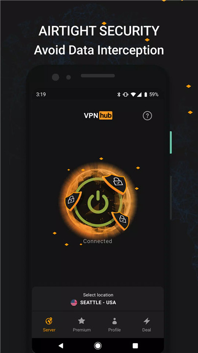 VPNhub screenshot