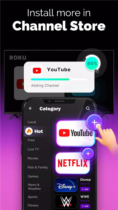 TV remote control for Roku screenshot