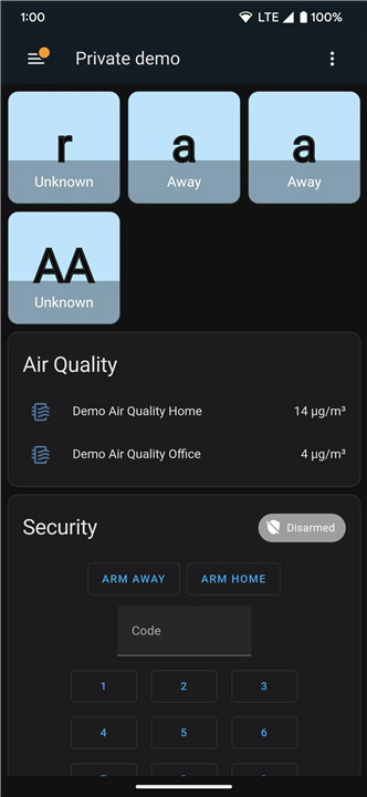 Home Assistant screenshot