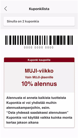 MUJI passport Finland screenshot