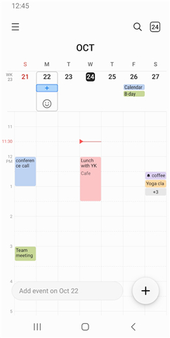 Samsung Calendar screenshot