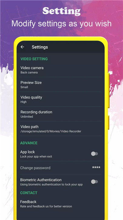 background video recorder screenshot