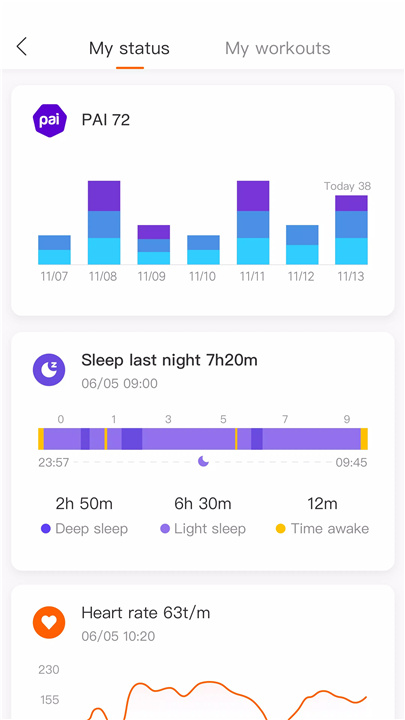 PAI for Amazfit screenshot