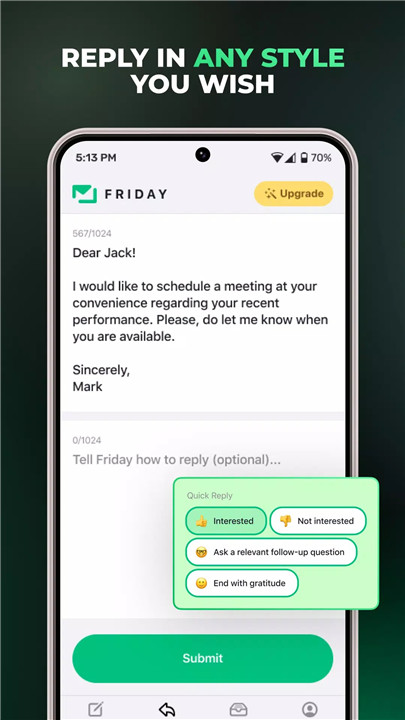 Friday: AI E-mail Assistant screenshot