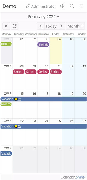 Calendar.online screenshot