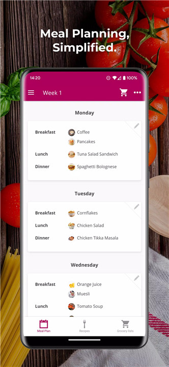 Plan Meals - Meal Planner screenshot