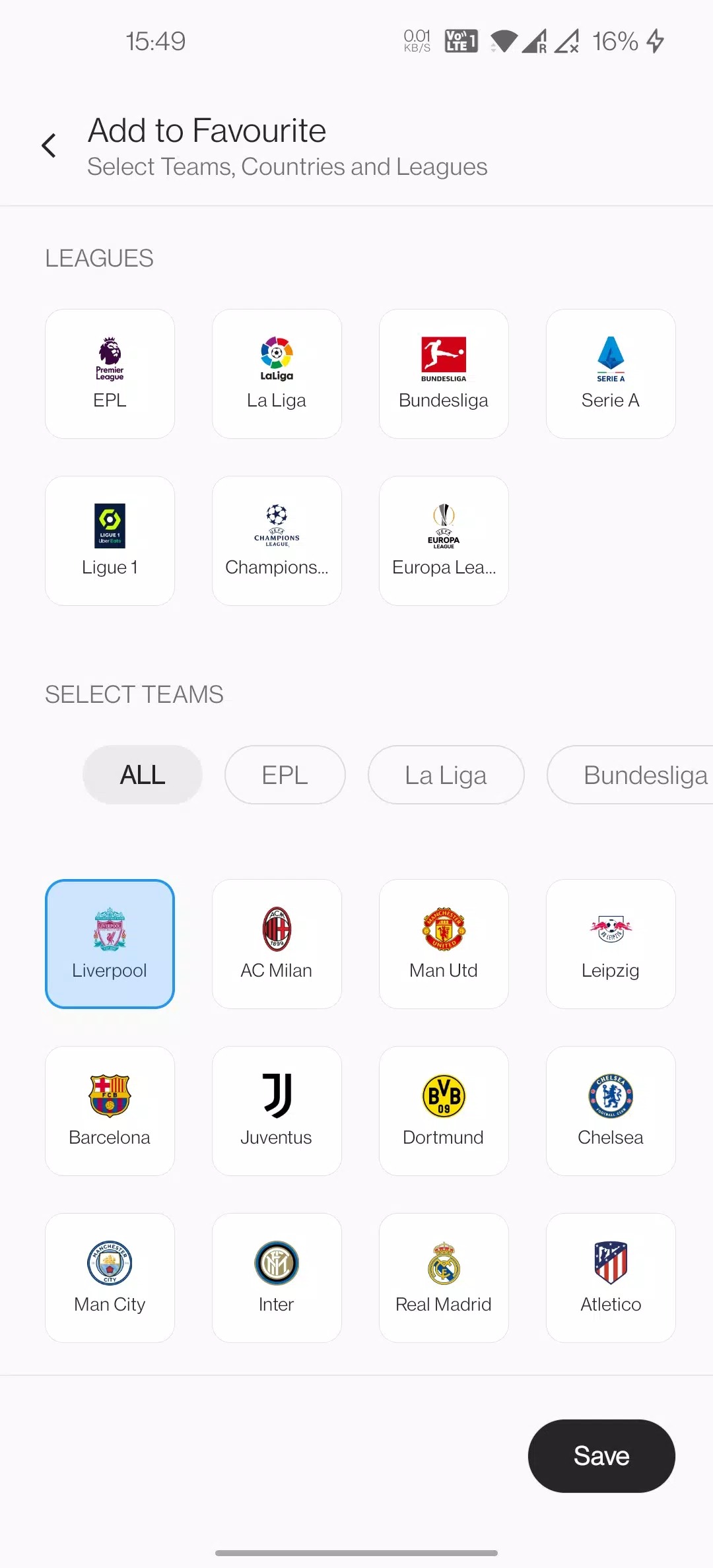 OnePlus Sports screenshot