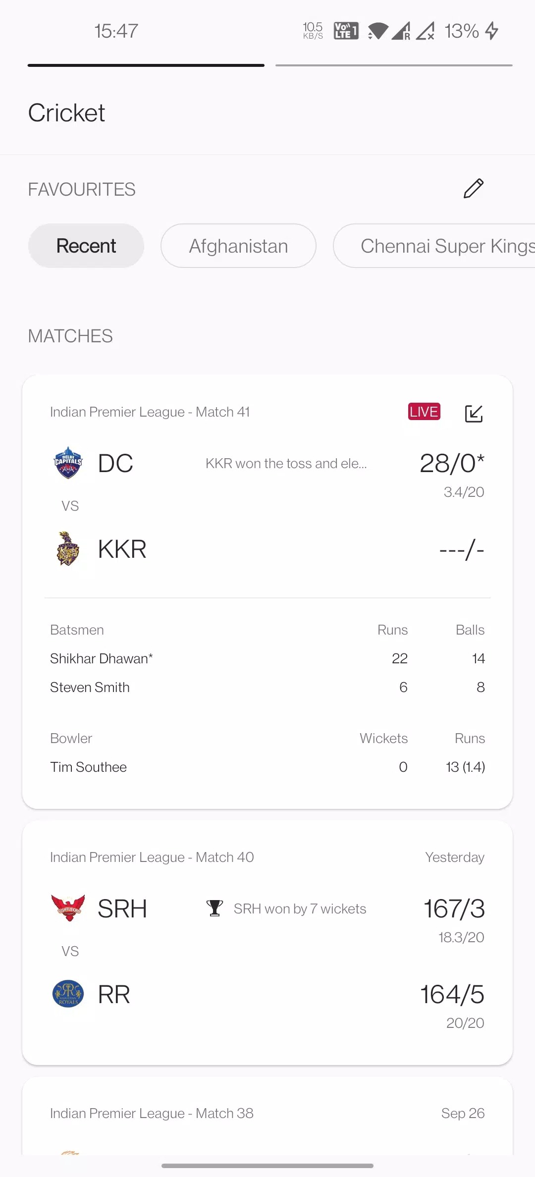 OnePlus Sports screenshot