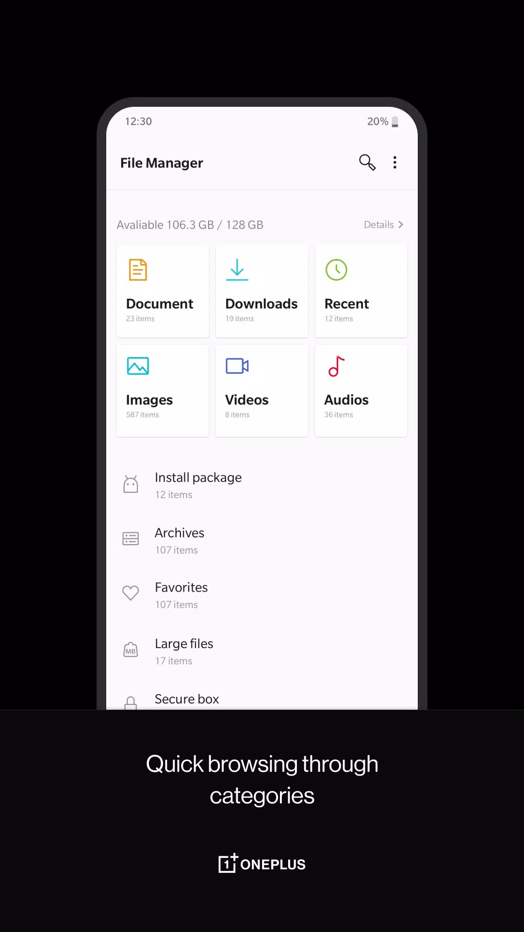 OnePlus File Manager screenshot