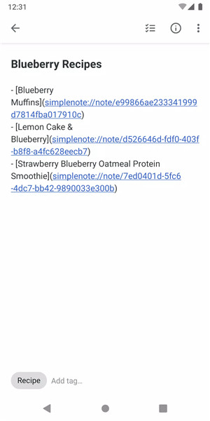 Simplenote screenshot