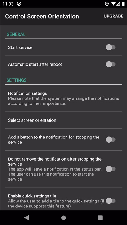 control screen rotation screenshot