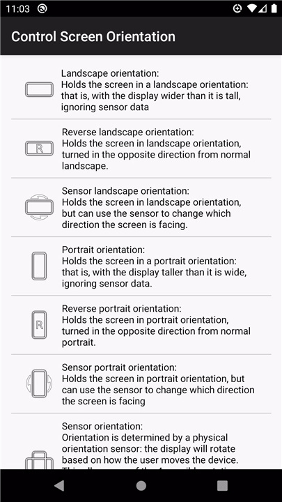 control screen rotation screenshot