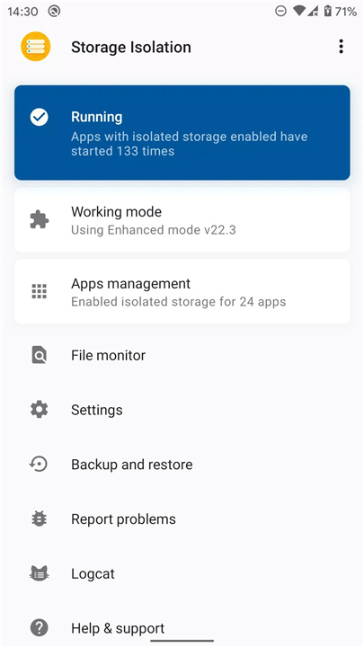 Storage Isolation screenshot