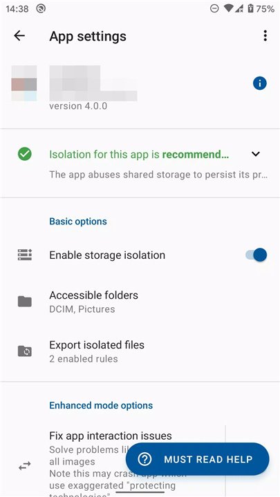 Storage Isolation screenshot