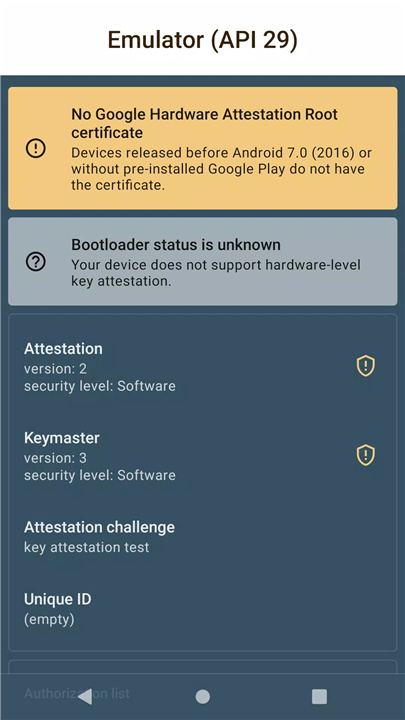 Key Attestation Demo screenshot