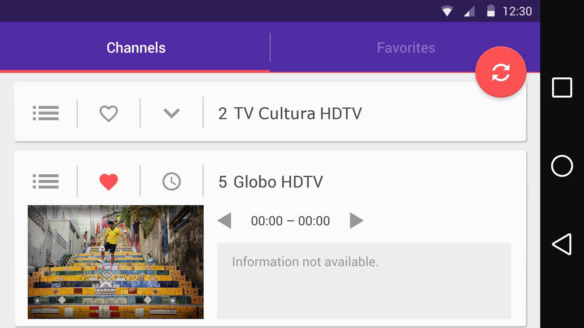 Mobile TV screenshot