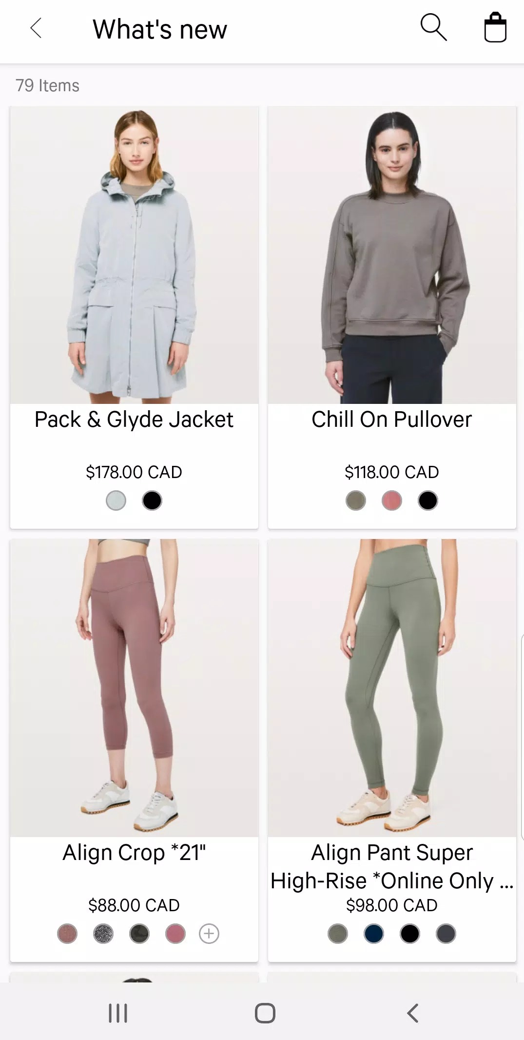 lululemon screenshot